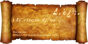 Lőrincze Éva névjegykártya