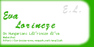 eva lorincze business card